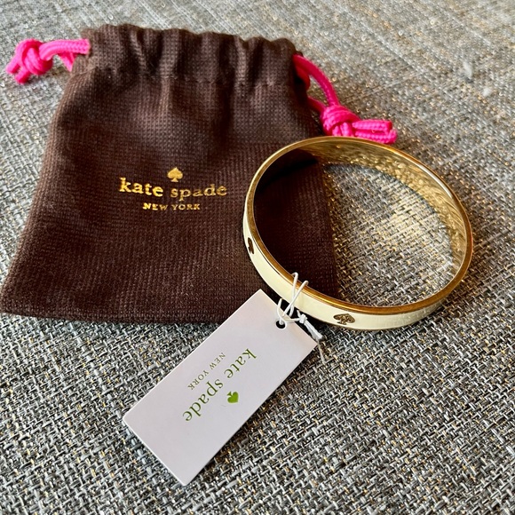 NWT, Kate Spade gold and cream bangle - Picture 1 of 2
